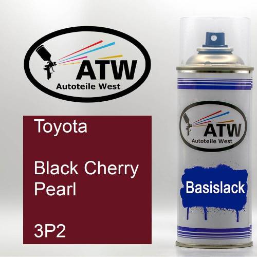 Toyota, Black Cherry Pearl, 3P2: 400ml Sprühdose, von ATW Autoteile West.